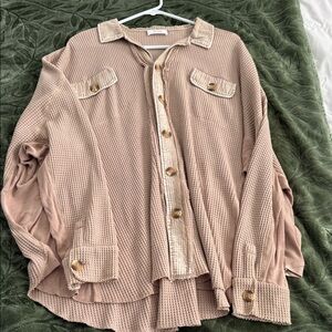 Bluivy Taupe Waffle Knit Top